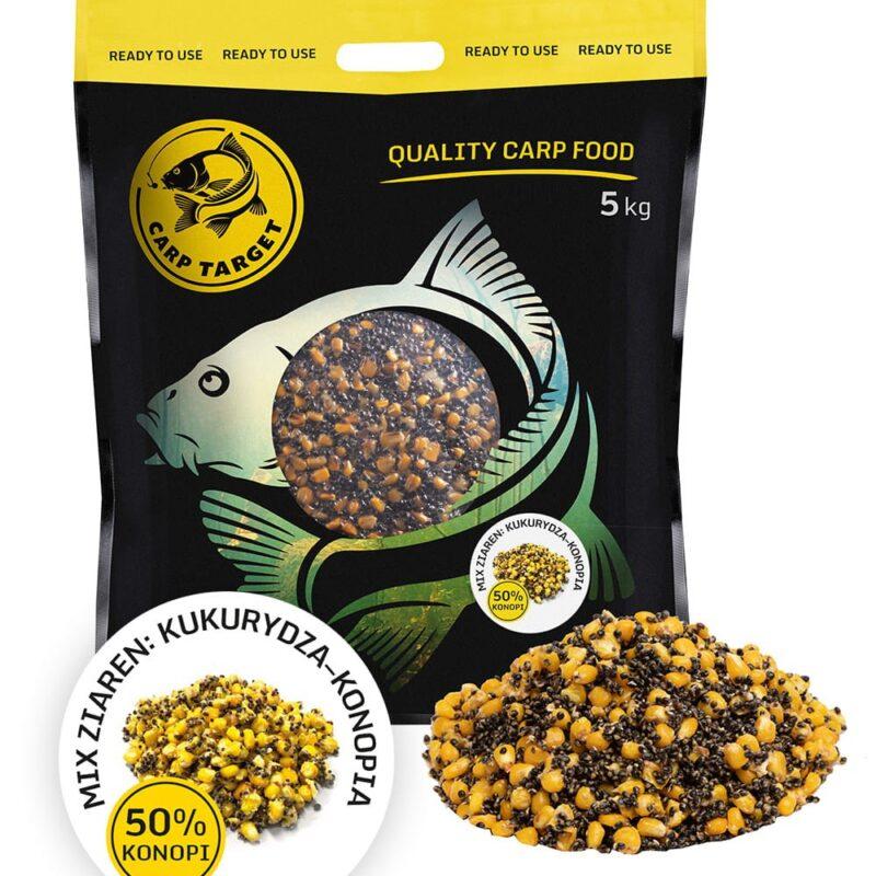 Carp Target MIX Ziaren Wędkarskich Kukurydza Konopia 1 kg