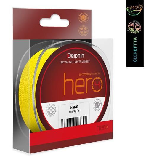 Delphin HERO 4 Braided Line Fluo Yellow 300 m