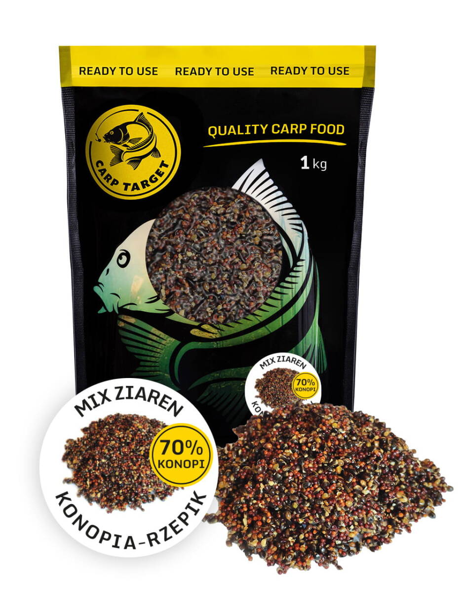 Carp Target MIX Ziaren Wędkarskich Konopia Rzepik 1 kg